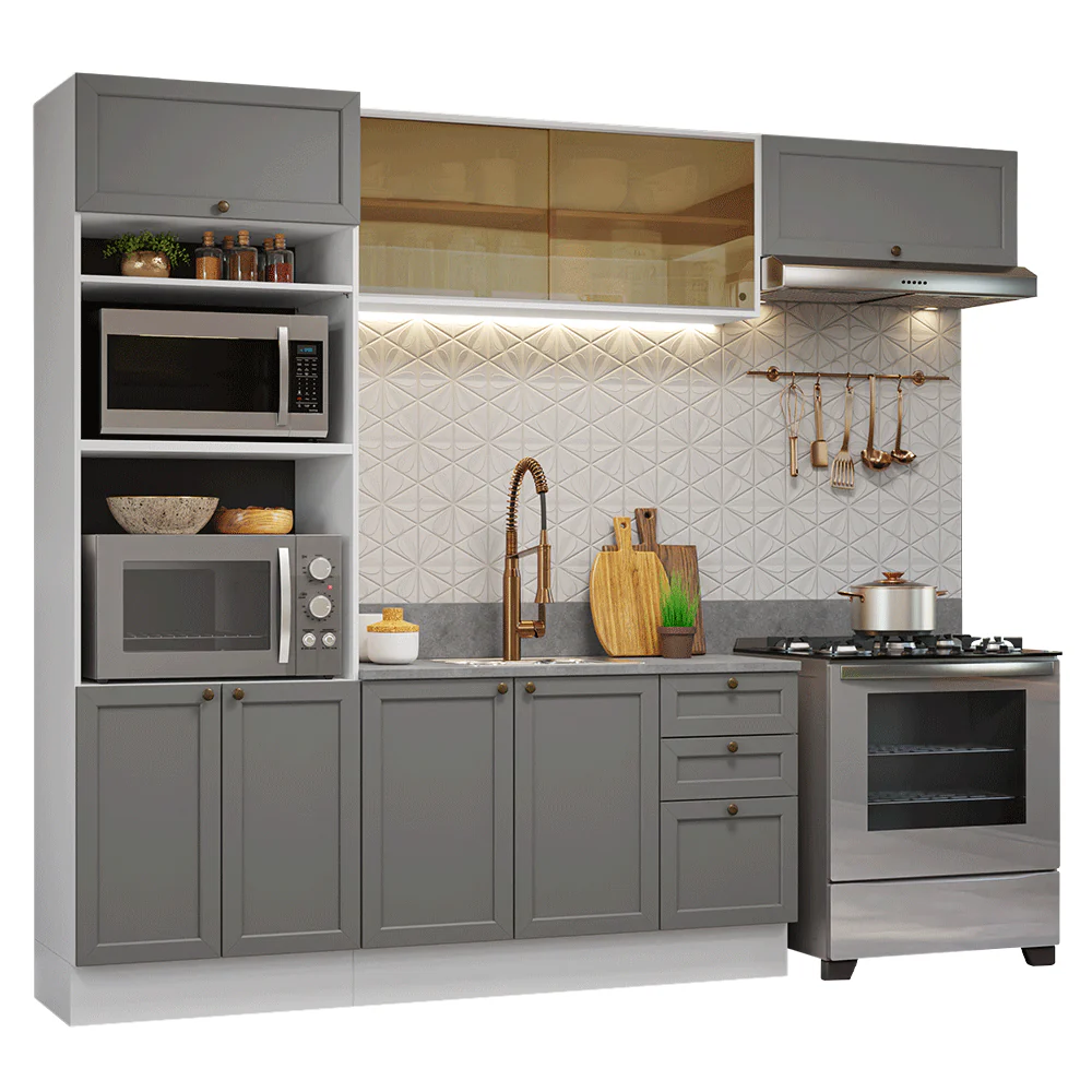 Combo de Cocina 270 cm Vik Blanco/Gris 04 - Image 3