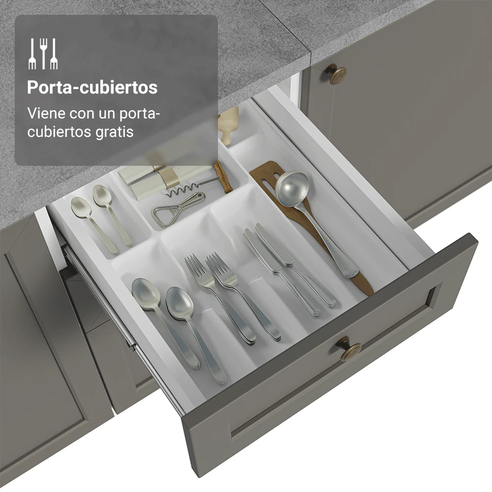 Combo de Cocina 270 cm Vik Blanco/Gris 04 - Image 8