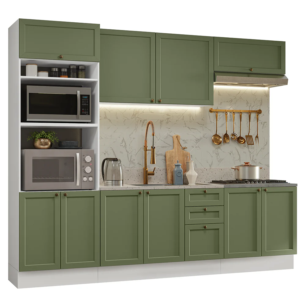Combo de Cocina 270 cm Vik Blanco/Verde 01 - Image 3