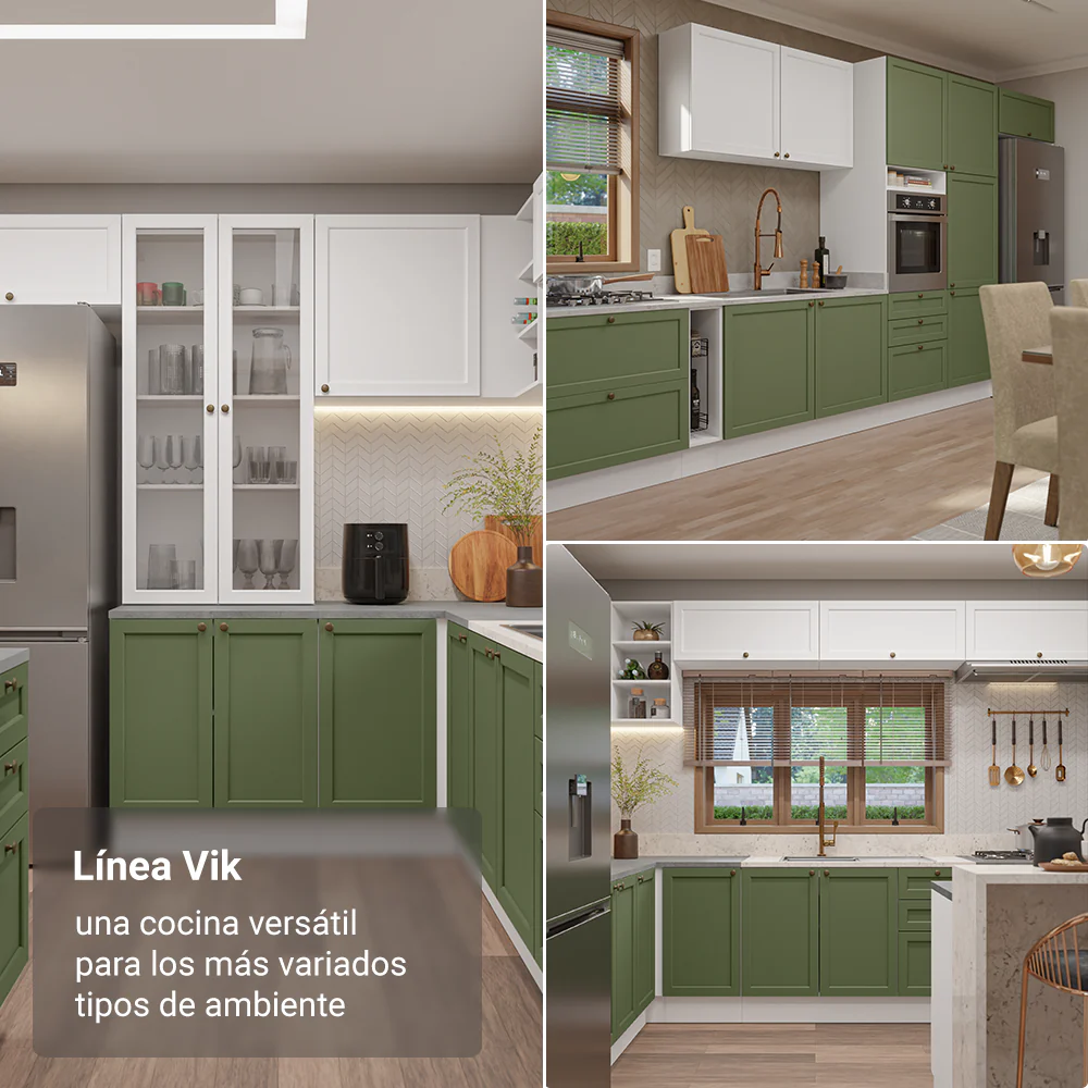 Combo de Cocina 270 cm Vik Blanco/Verde/Blanco 01 - Image 5