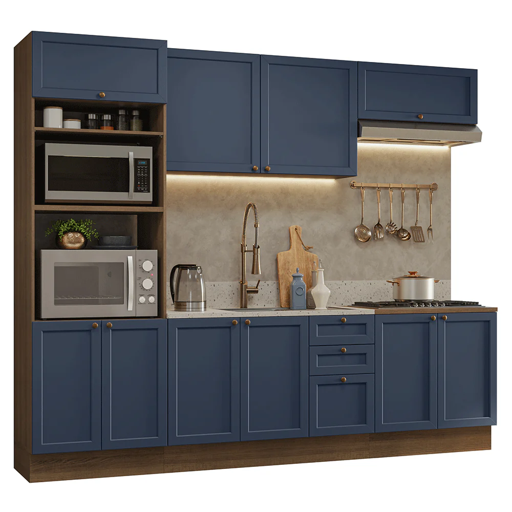 Combo de Cocina 270 cm Vik Marrón/Azul 01 - Image 3