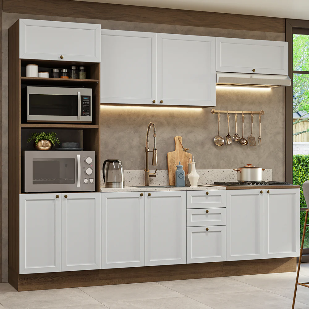 Combo de Cocina 270 cm Vik Marrón/Blanco 01