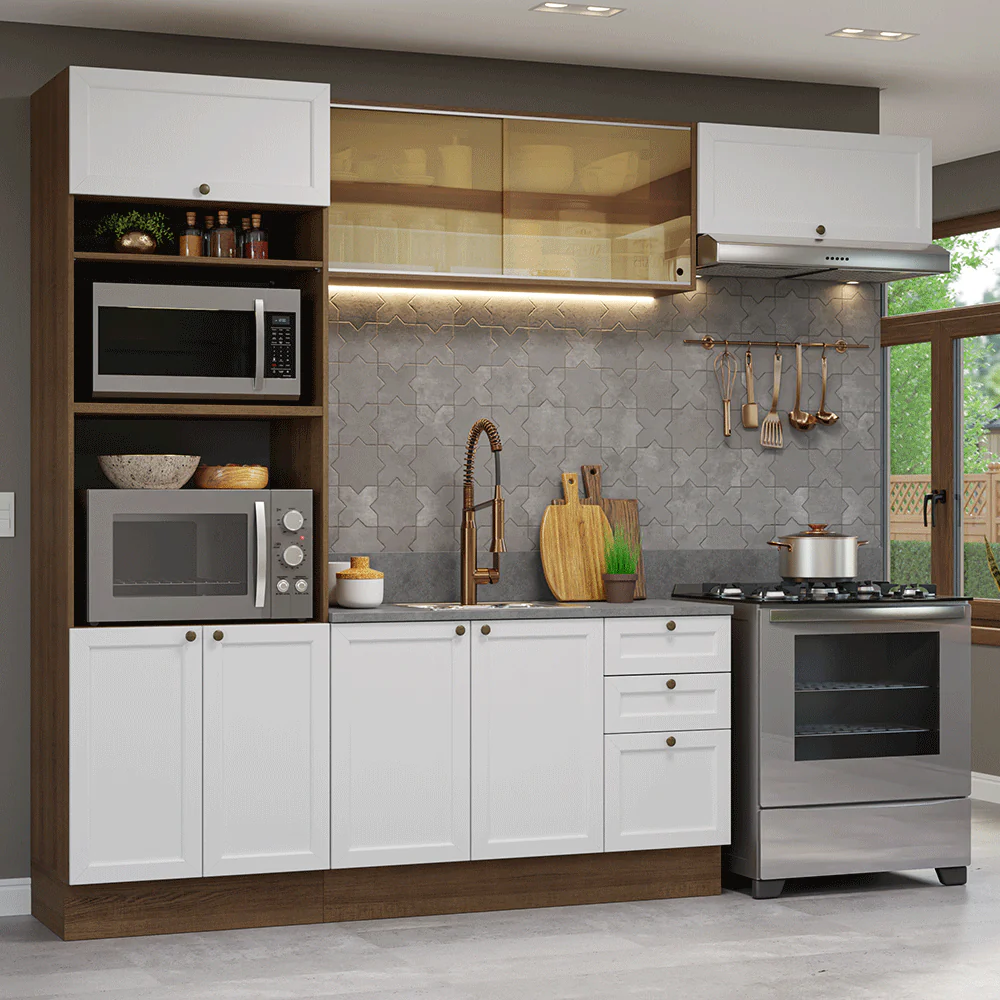 Combo de Cocina 270 cm Vik Marrón/Blanco 04