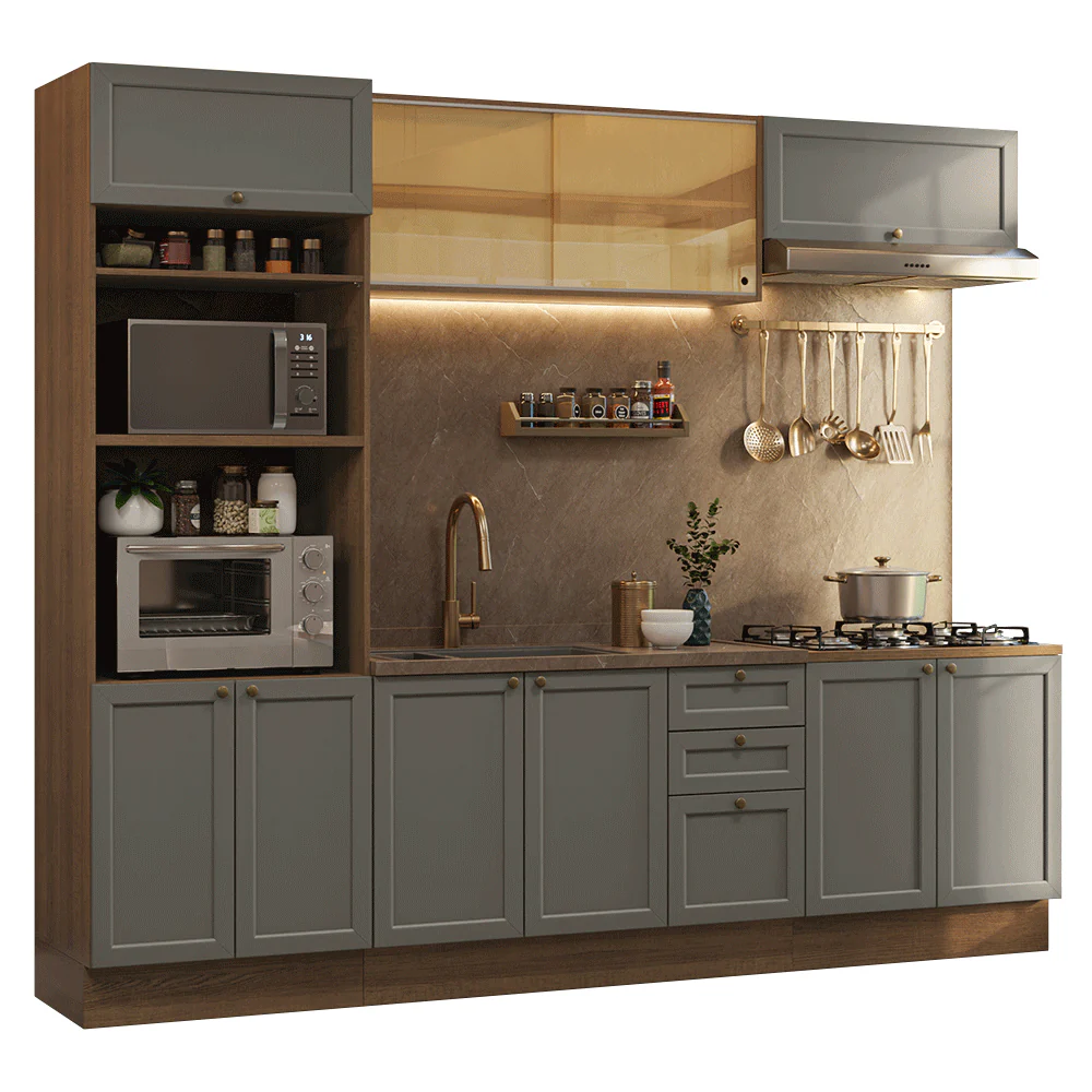 Combo de Cocina 270 cm Vik Marrón/Gris 02 - Image 3