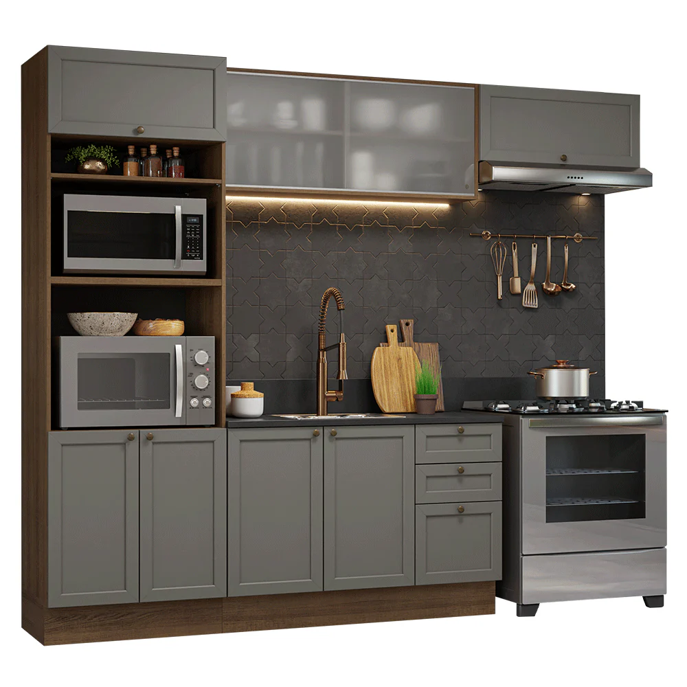 Combo de Cocina 270 cm Vik Marrón/Gris 03 - Image 3