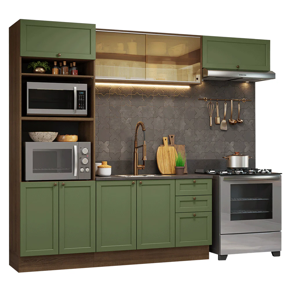 Combo de Cocina 270 cm Vik Marrón/Verde 04 - Image 3