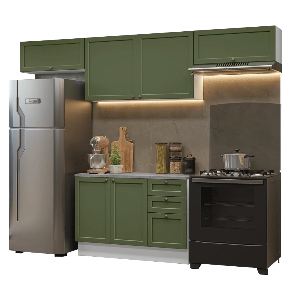 Combo de Cocina 280 cm Vik Blanco/Verde 01 - Image 3