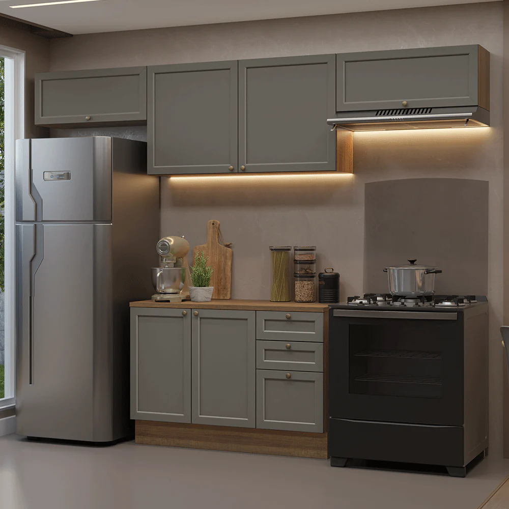 Combo de Cocina 280 cm Vik Marrón/Gris 01