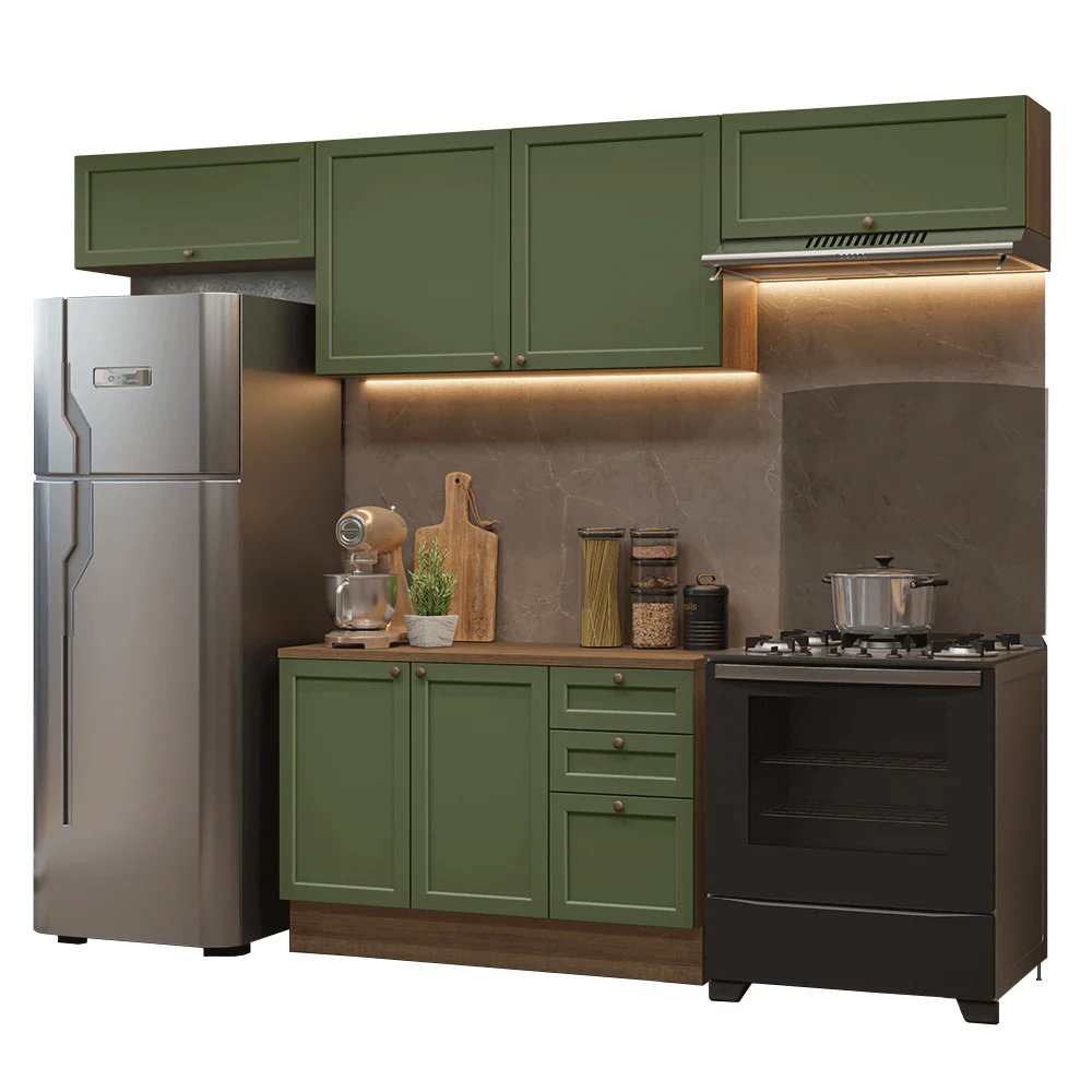 Combo de Cocina 280 cm Vik Marrón/Verde 01 - Image 3