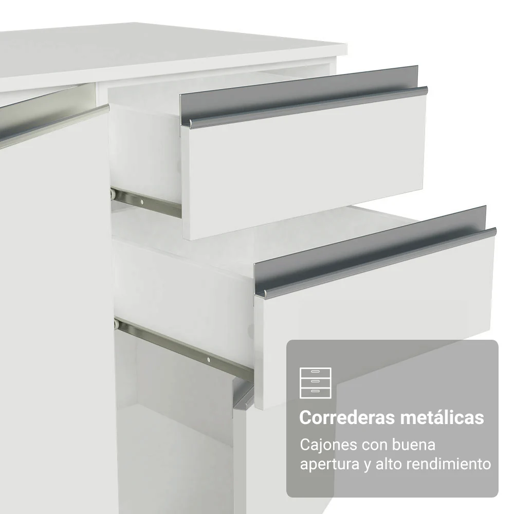 Combo de Cocina 310 cm Smart 100% MDF Blanco 03 - Image 8