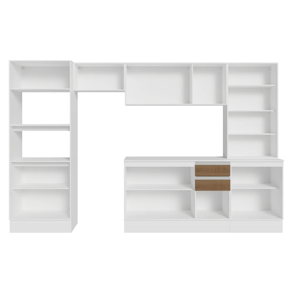 Combo de Cocina 310 cm Smart 100% MDF Blanco/Marrón/Crema 04 - Image 5