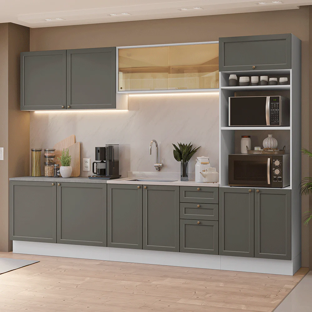 Combo de Cocina 310 cm Vik Blanco/Gris 01