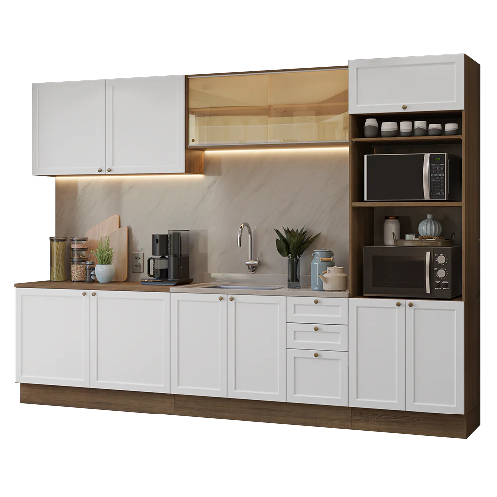 Combo de Cocina 310 cm Vik Marrón/Blanco 01 - Image 3