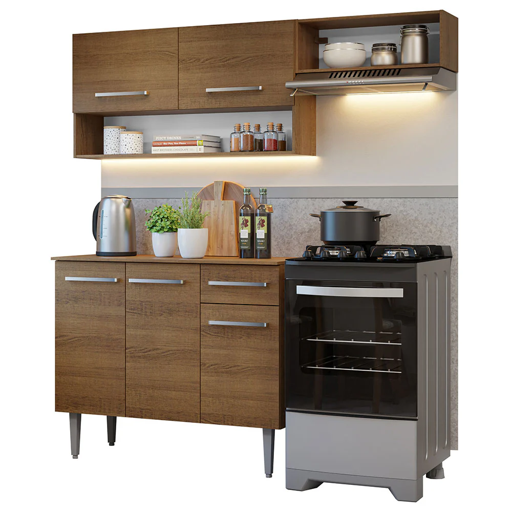 Combo de Cocina Compacta 165cm Marrón Emilly Madesa 07 - Image 2