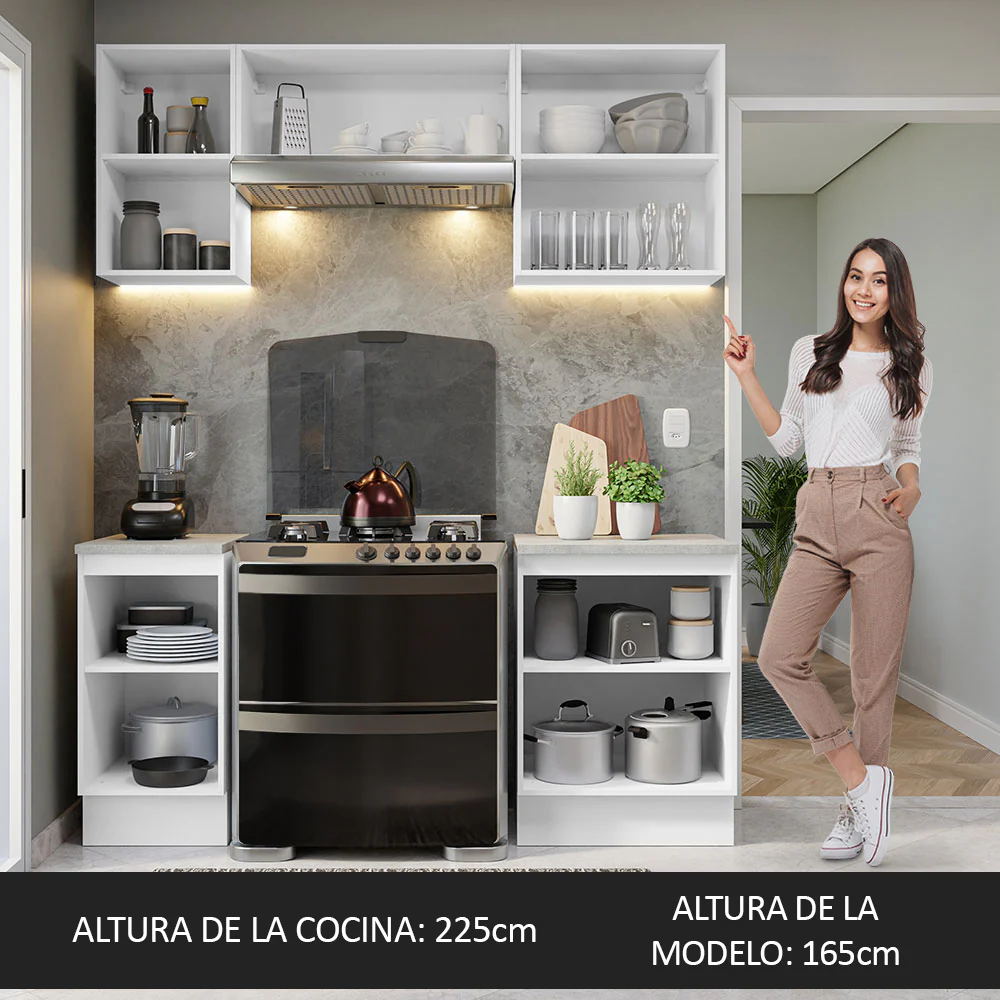 Combo de Cocina Compacta 180cm Blanco/Negro Glamy Madesa 12 - Image 5