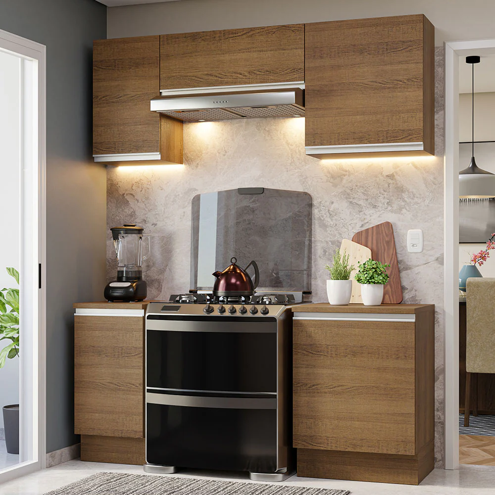 Combo de Cocina Compacta 180cm Marrón Glamy Madesa 12