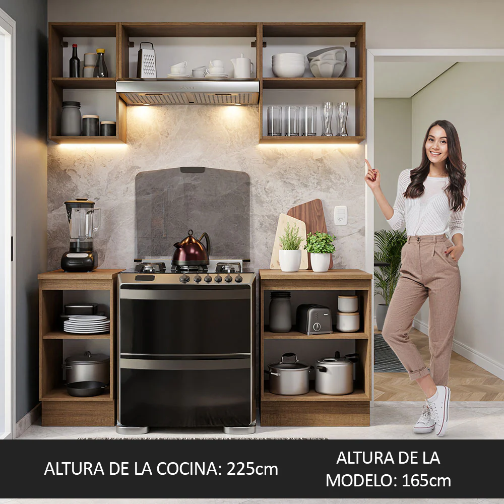 Combo de Cocina Compacta 180cm Marrón Glamy Madesa 12 - Image 5