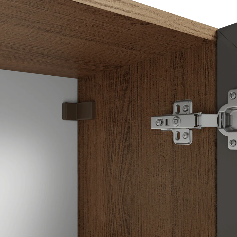 Cristalero 70 cm 2 Puertas de Vidrio Vik Marrón/Gris - Image 10