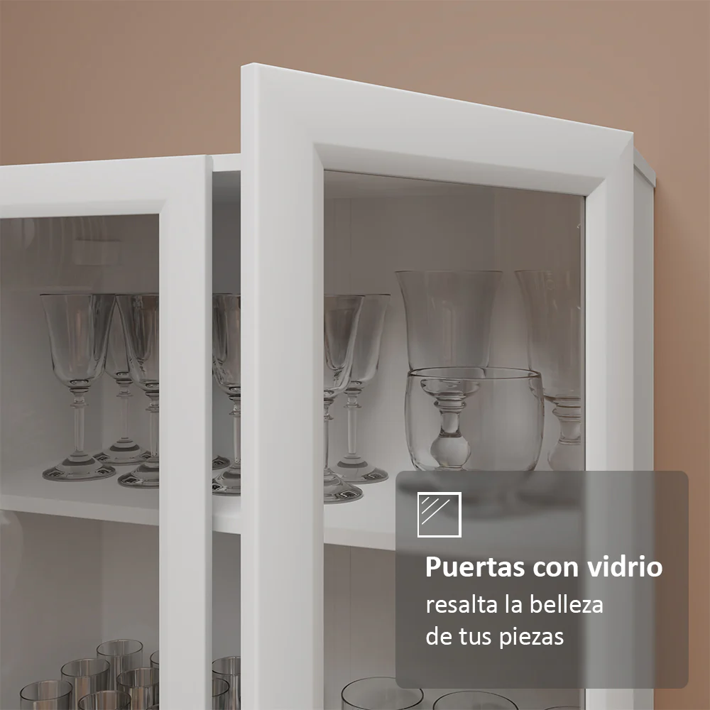 Cristalero Madesa 2 Puertas 70 cm con Patas Blanco - Image 7