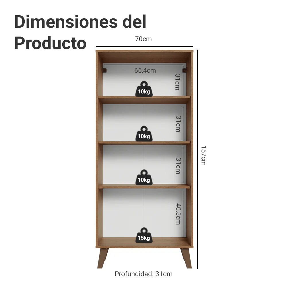Cristarelo 70 cm 2 Puertas de Vidrio con Patas Trapecio Marrón/Crema/Marrón Vik Madesa - Image 2