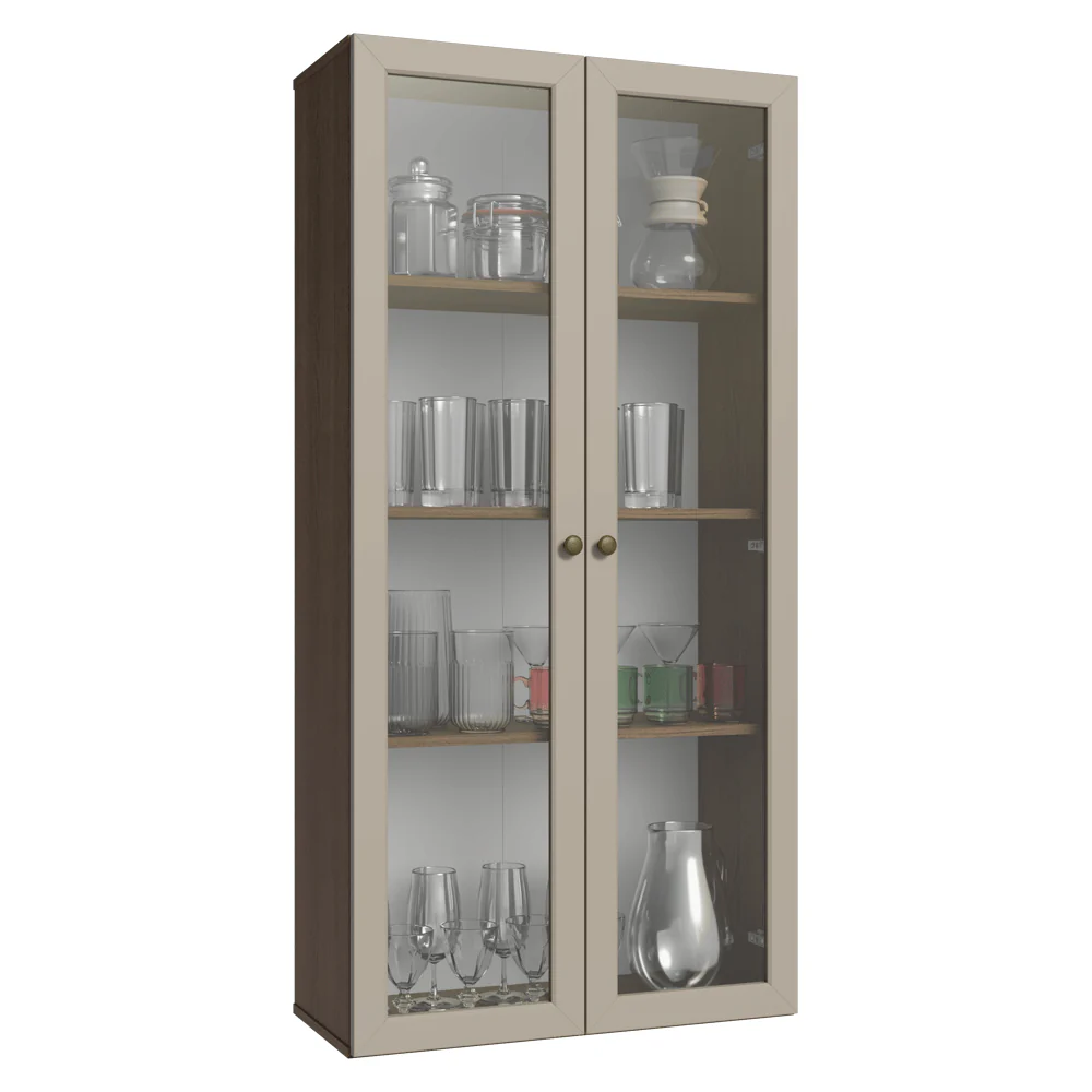 Cristarelo Flotante 70 cm 2 Puertas de Vidrio Marrón/Crema Vik Madesa - Image 3