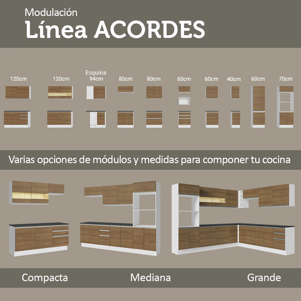 Despensero 100% MDF 60 cm 2 Puertas Blanco/Marrón Acordes Madesa - Image 8