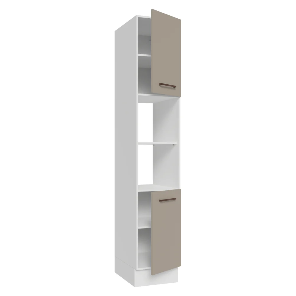 Despensero 40 cm 2 Puertas e 2 Nichos Blanco/Crema Agata Madesa - Image 6