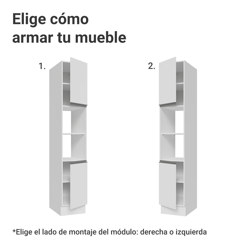 Despensero 40 cm 2 Puertas e 2 Nichos Blanco Glamy Madesa - Image 4