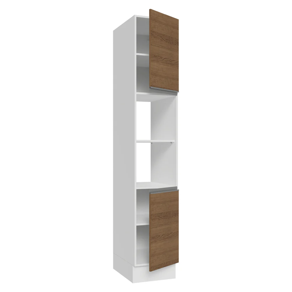 Despensero 40 cm 2 Puertas e 2 Nichos Blanco/Marrón Glamy Madesa - Image 6