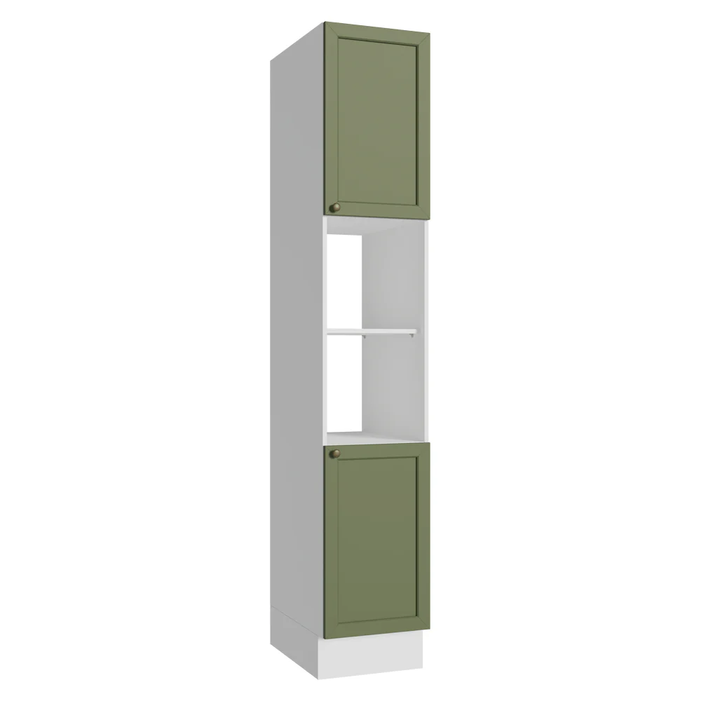 Despensero 40 cm 2 Puertas e 2 Nichos Blanco/Verde Vik Madesa