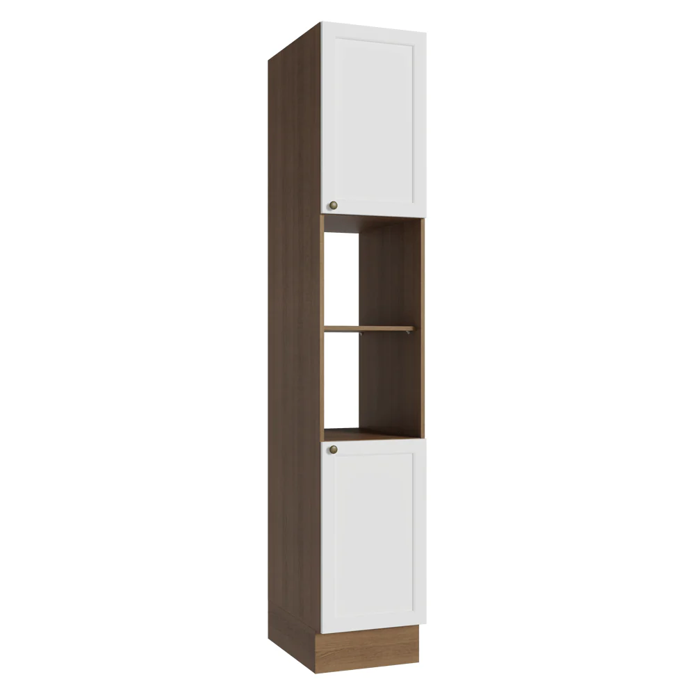 Despensero 40 cm 2 Puertas e 2 Nichos Marrón/Blanco Vik Madesa