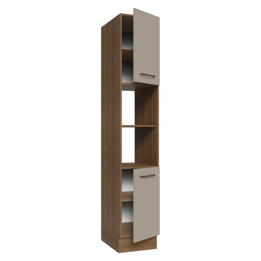 Despensero 40 cm 2 Puertas e 2 Nichos Marrón/Crema Agata Madesa - Image 6