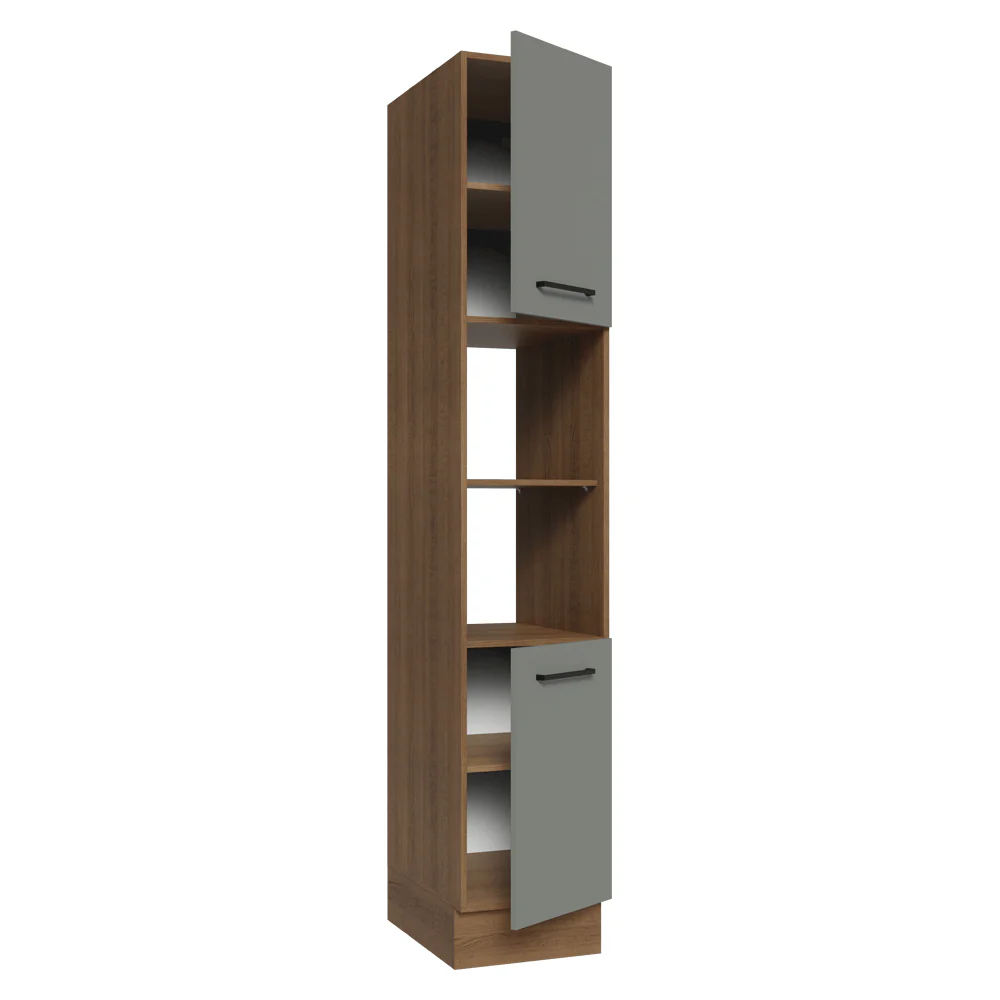 Despensero 40 cm 2 Puertas e 2 Nichos Marrón/Gris Agata Madesa - Image 6