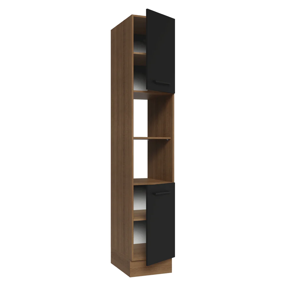 Despensero 40 cm 2 Puertas e 2 Nichos Marrón/Negro Agata Madesa - Image 6