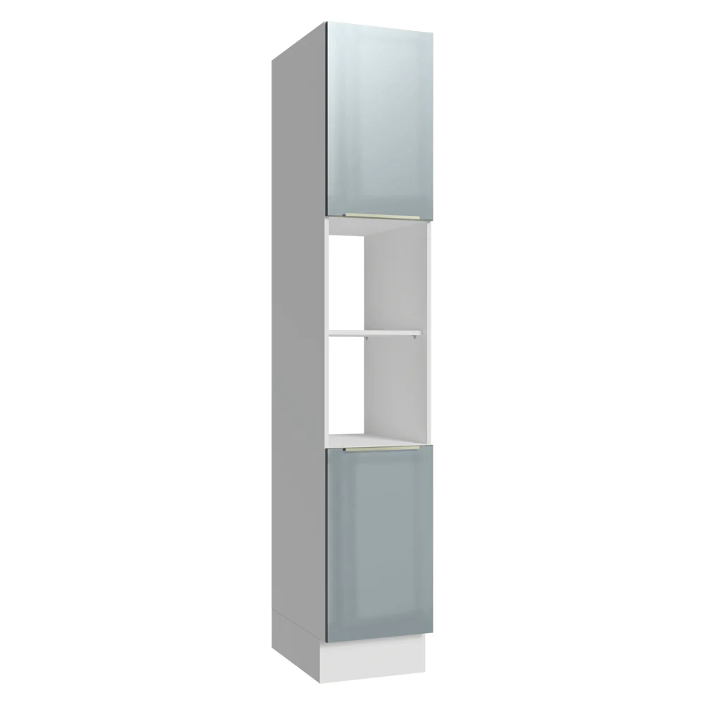 Despensero 40 cm 2 Puetas y 2 Nichos Blanco/Gris Lux Madesa