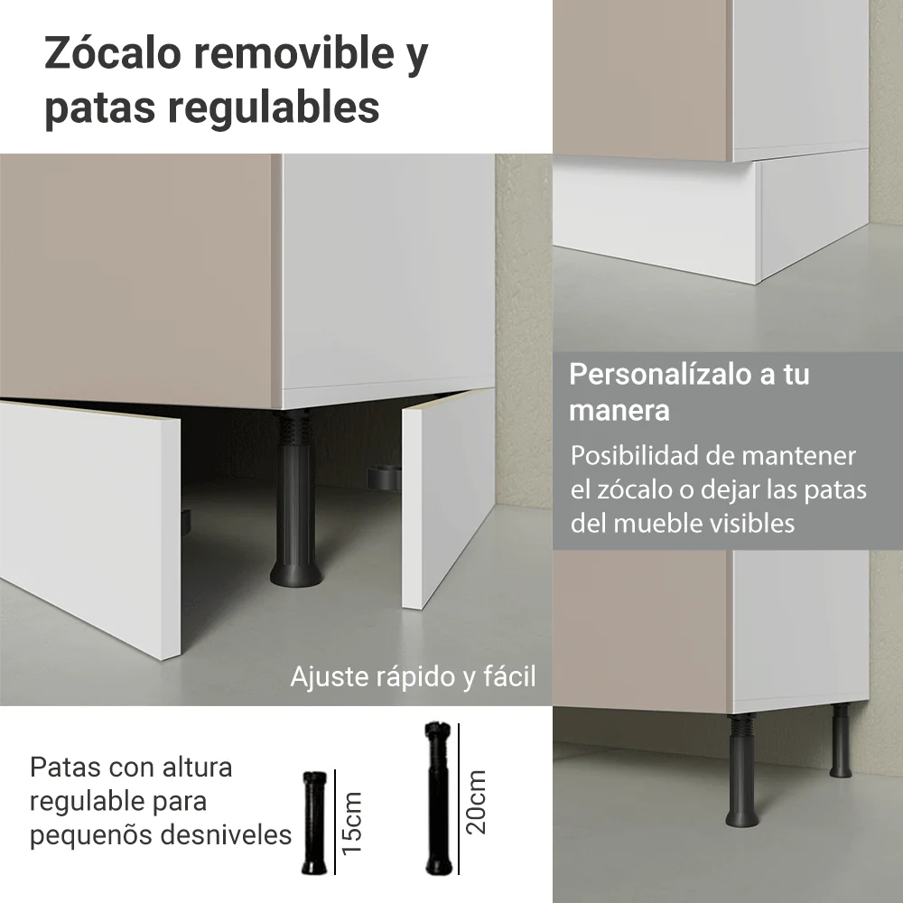 Despensero 40 x 60 cm 2 Puertas e 2 Nichos Blanco/Crema Agata Madesa - Image 8