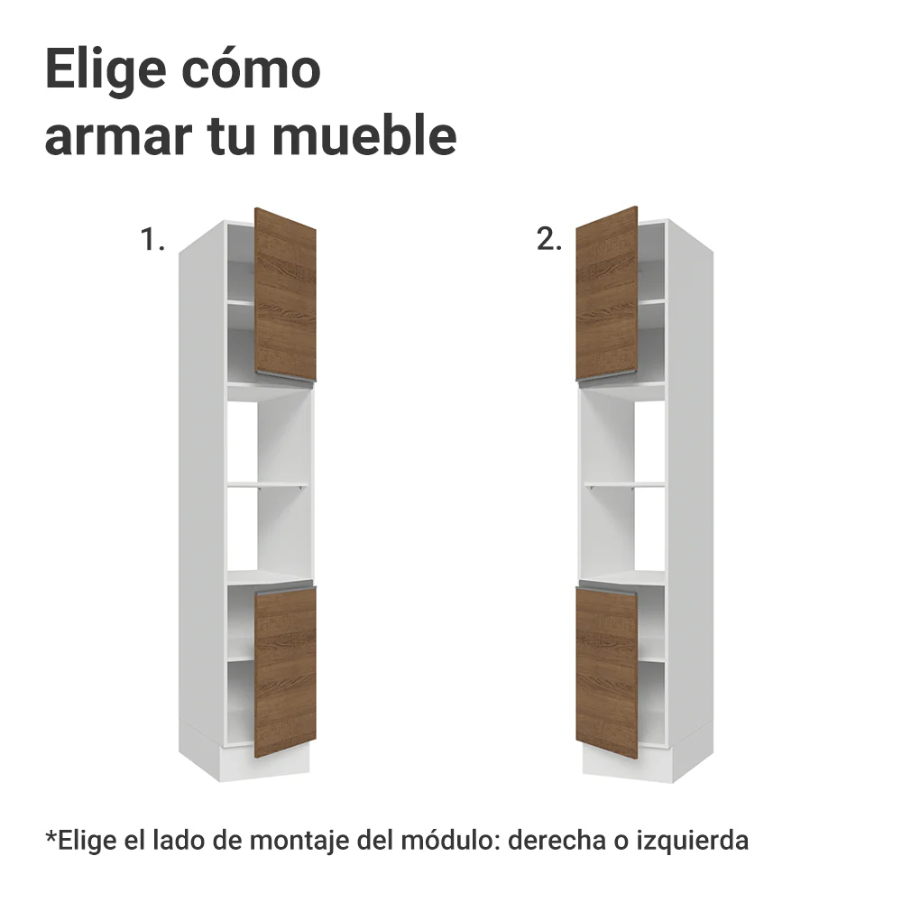 Despensero 40 x 60 cm 2 Puertas e 2 Nichos Blanco/Marrón Glamy Madesa - Image 4