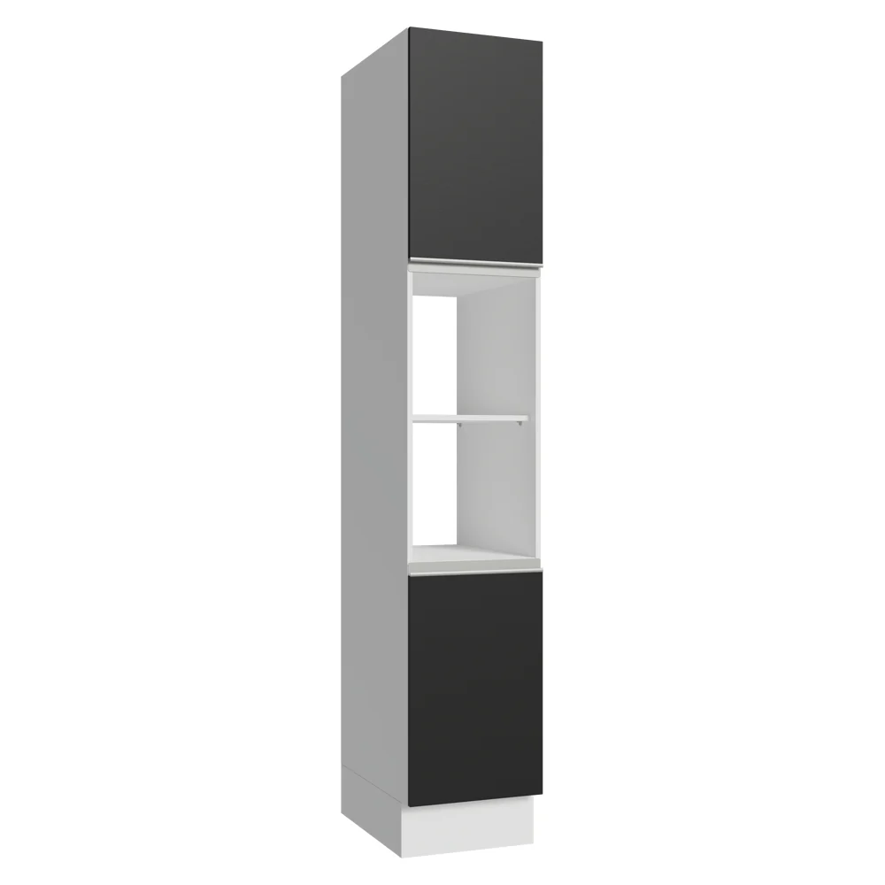 Despensero 40 x 60 cm 2 Puertas e 2 Nichos Blanco/Negro Glamy Madesa