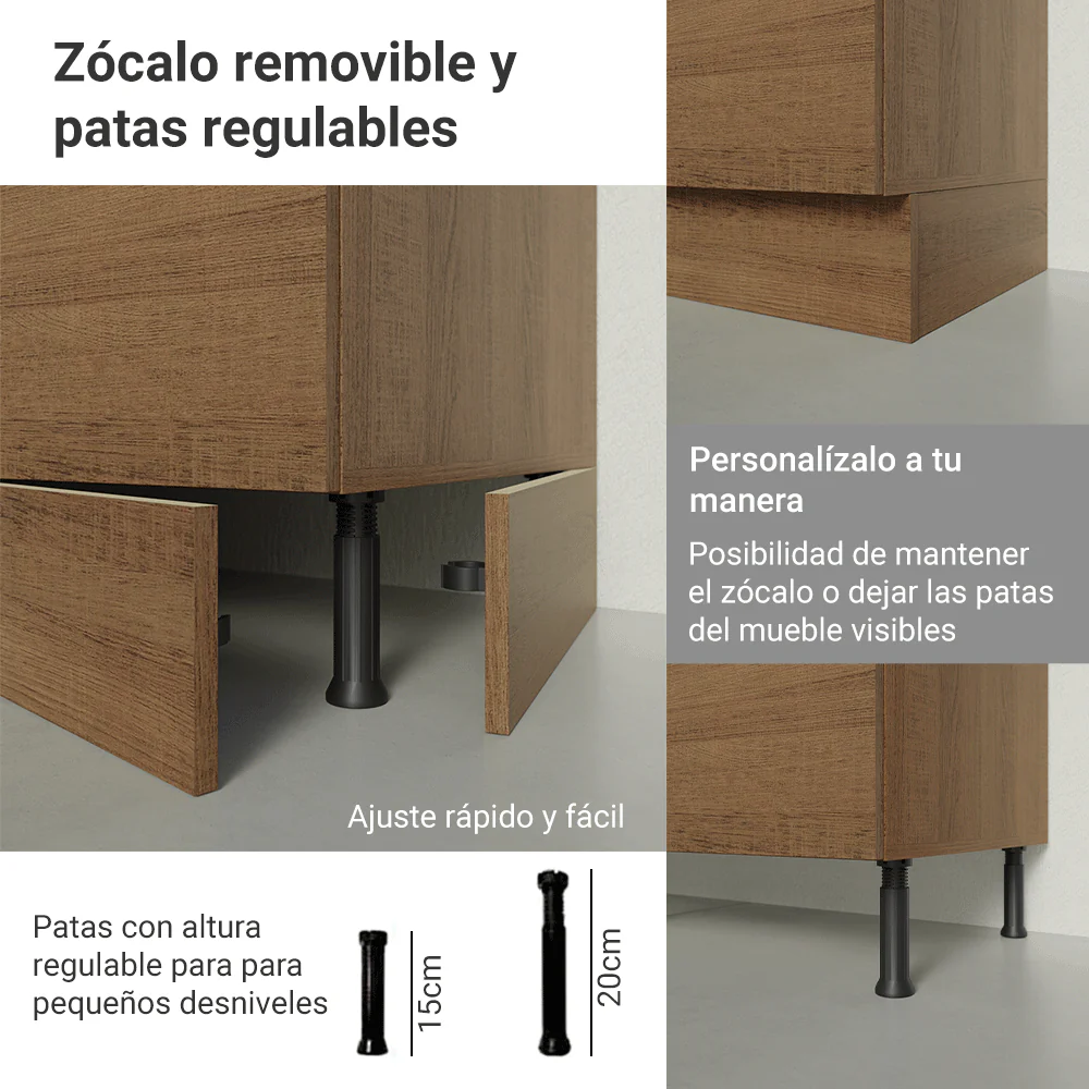 Despensero 40x60 cm 2 Puertas e 2 Nichos Marrón Glamy Madesa - Image 8