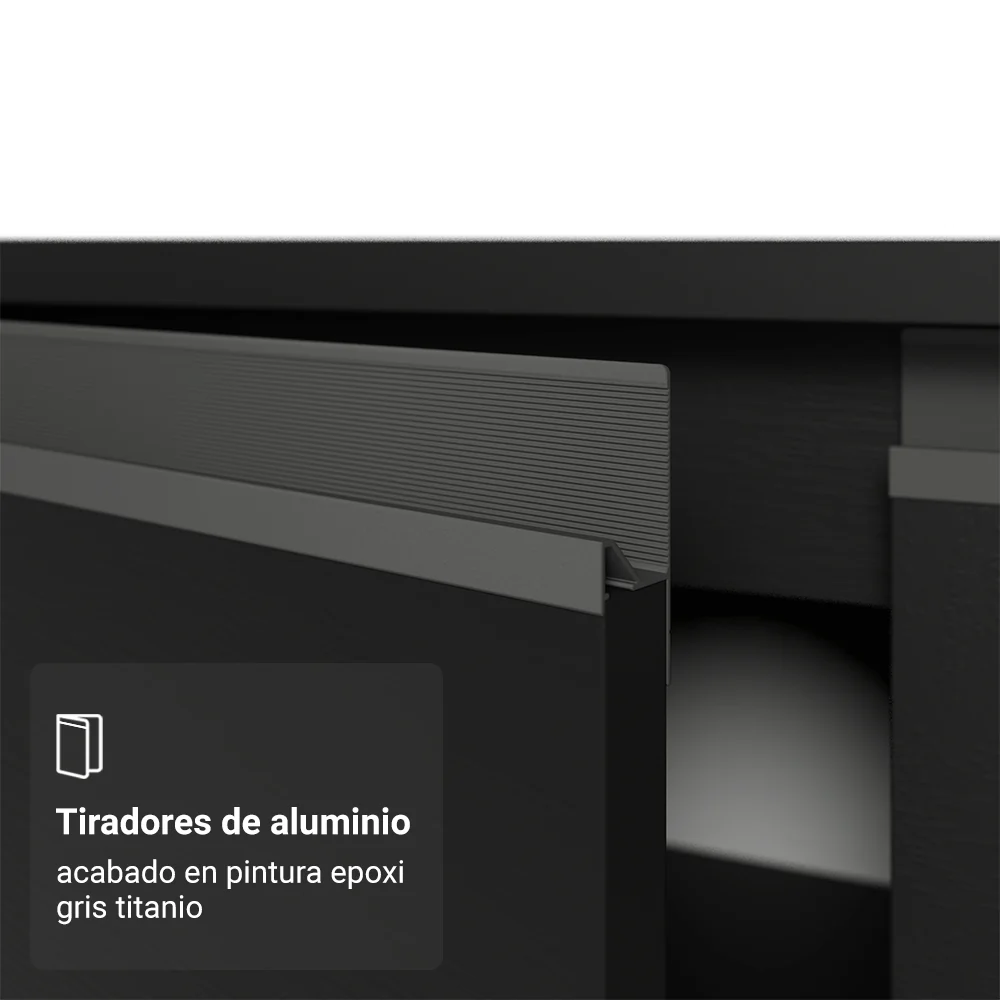 Despensero 60 cm 2 Puertas 2 Nichos con Patas Negro Nice Madesa - Image 6