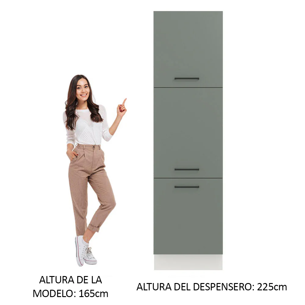 Despensero 60 cm 3 Puertas Blanco/Gris Agata Madesa - Image 3