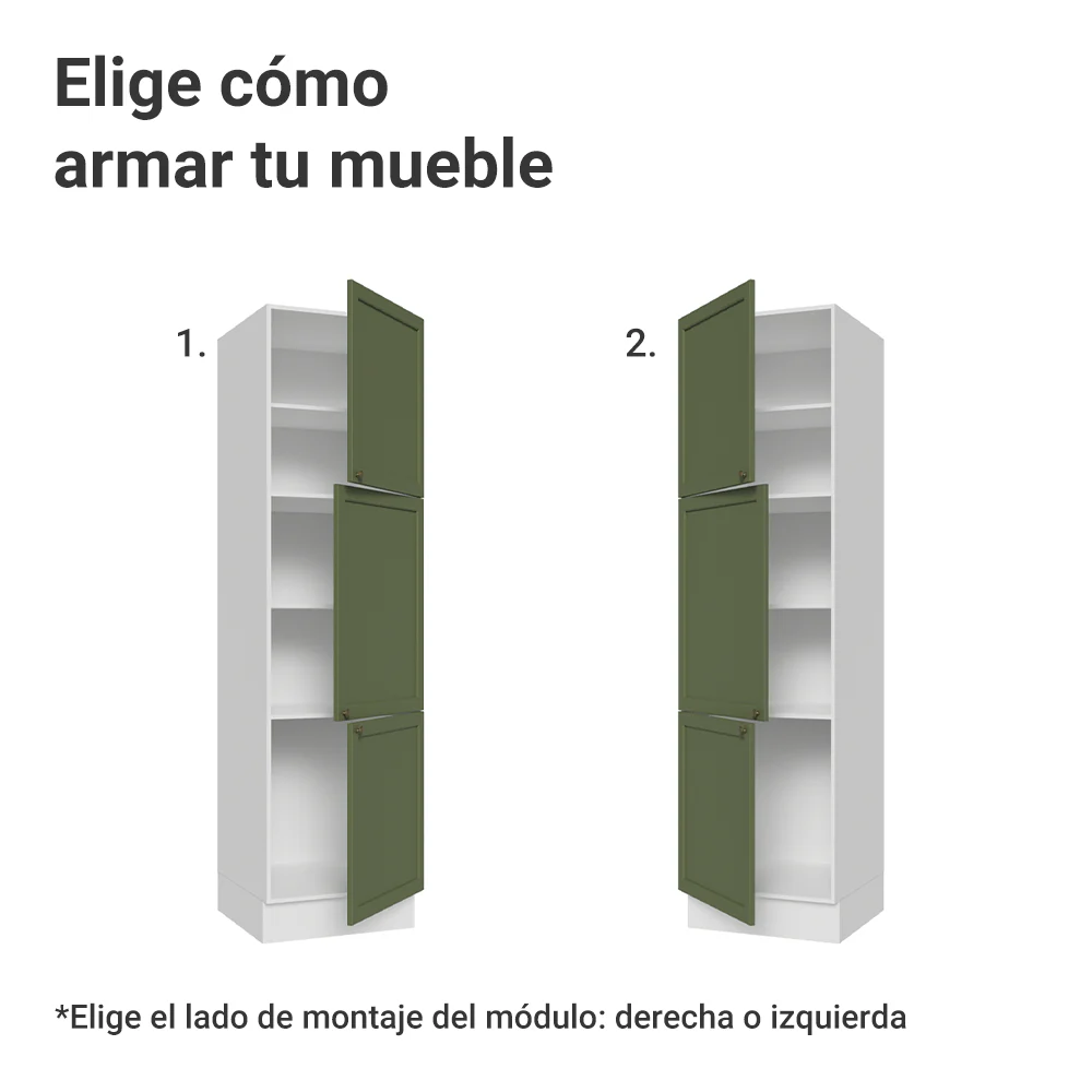 Despensero 60 cm 3 Puertas Blanco/Verde Vik Madesa - Image 4