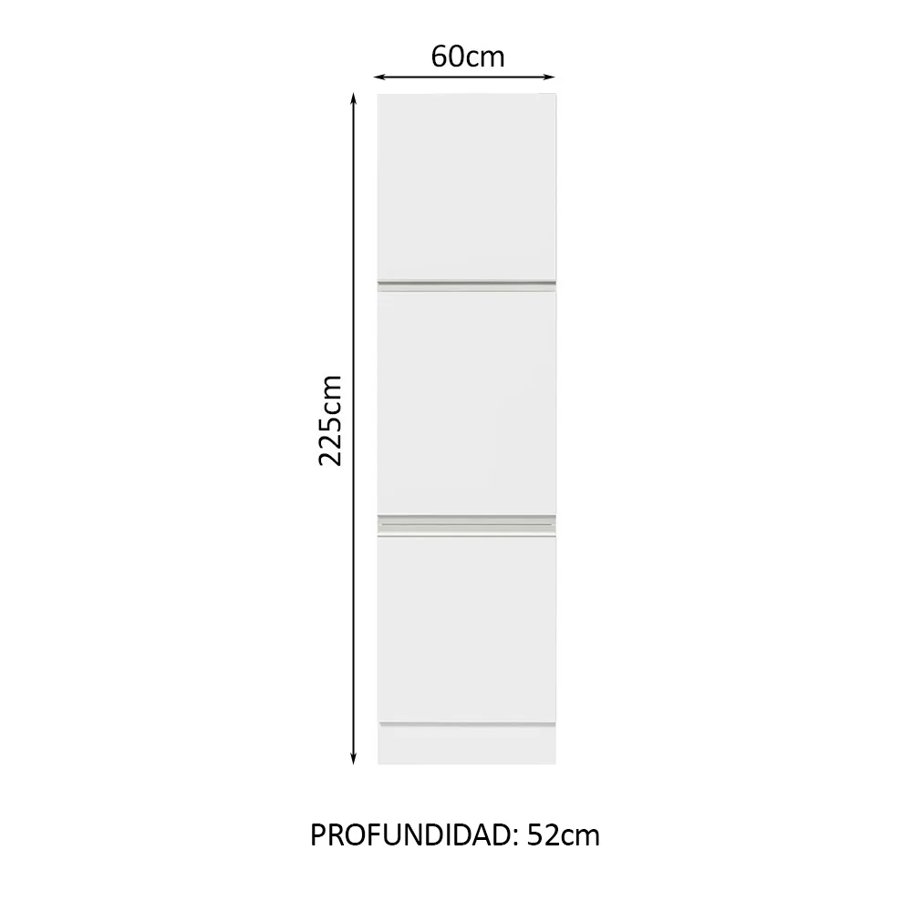 Despensero 60 cm 3 Puertas Glamy Blanco - Image 2