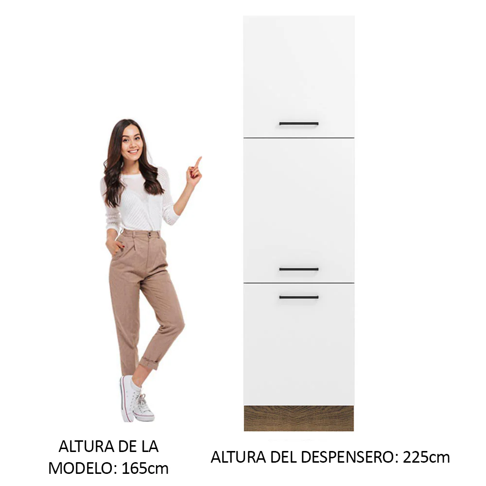 Despensero 60 cm 3 Puertas Marrón/Blanco Agata Madesa - Image 3