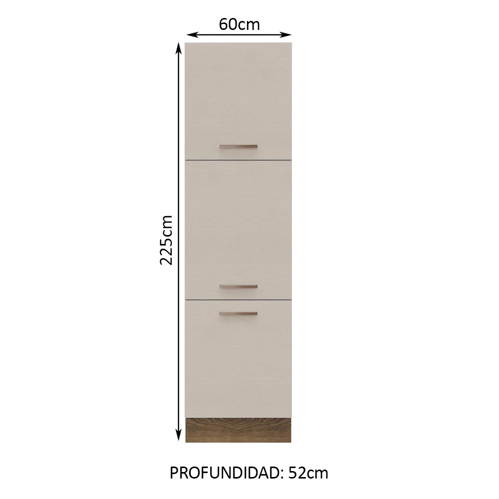 Despensero 60 cm 3 Puertas Marrón/Crema Agata Madesa - Image 2