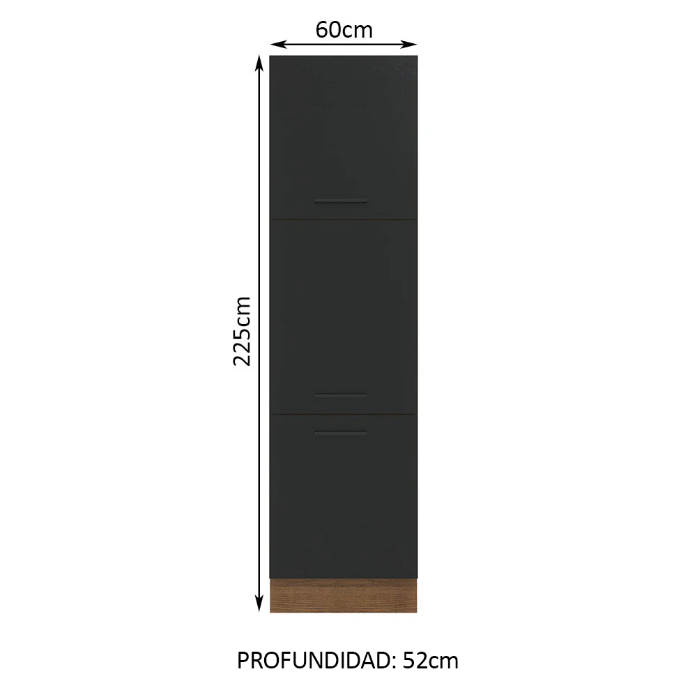 Despensero 60 cm 3 Puertas Marrón/Negro Agata Madesa - Image 2