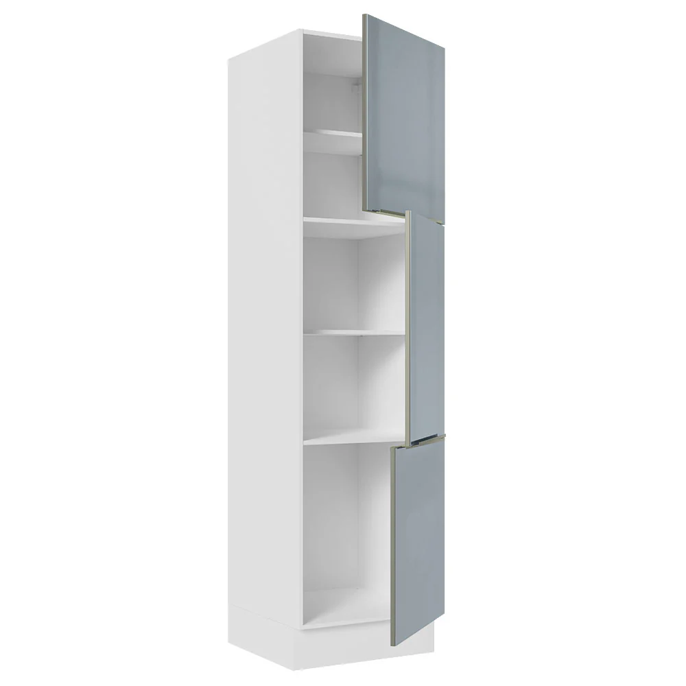 Despensero 60 cm Sin cajones 3 Puertas Lux Blanco/Gris - Image 7