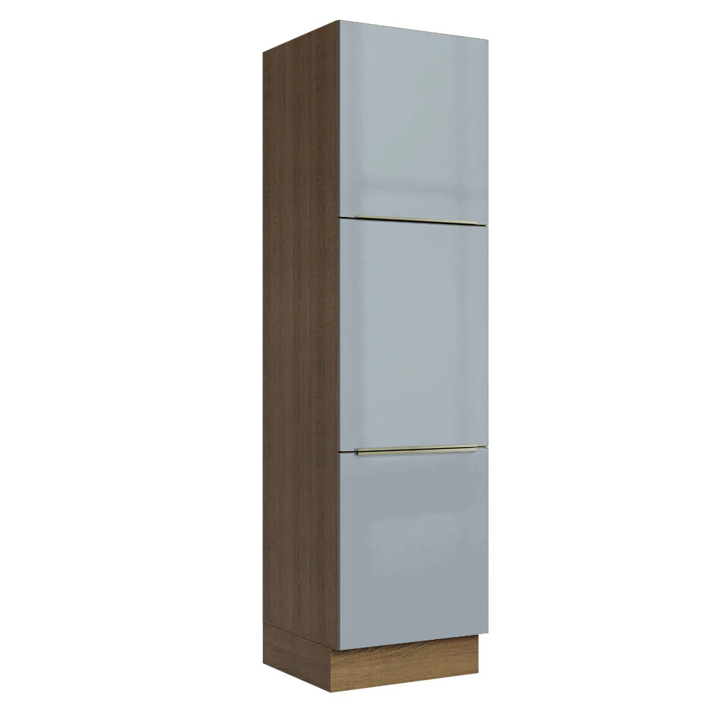 Despensero 60 cm Sin cajones 3 Puertas Lux Marrón/Gris