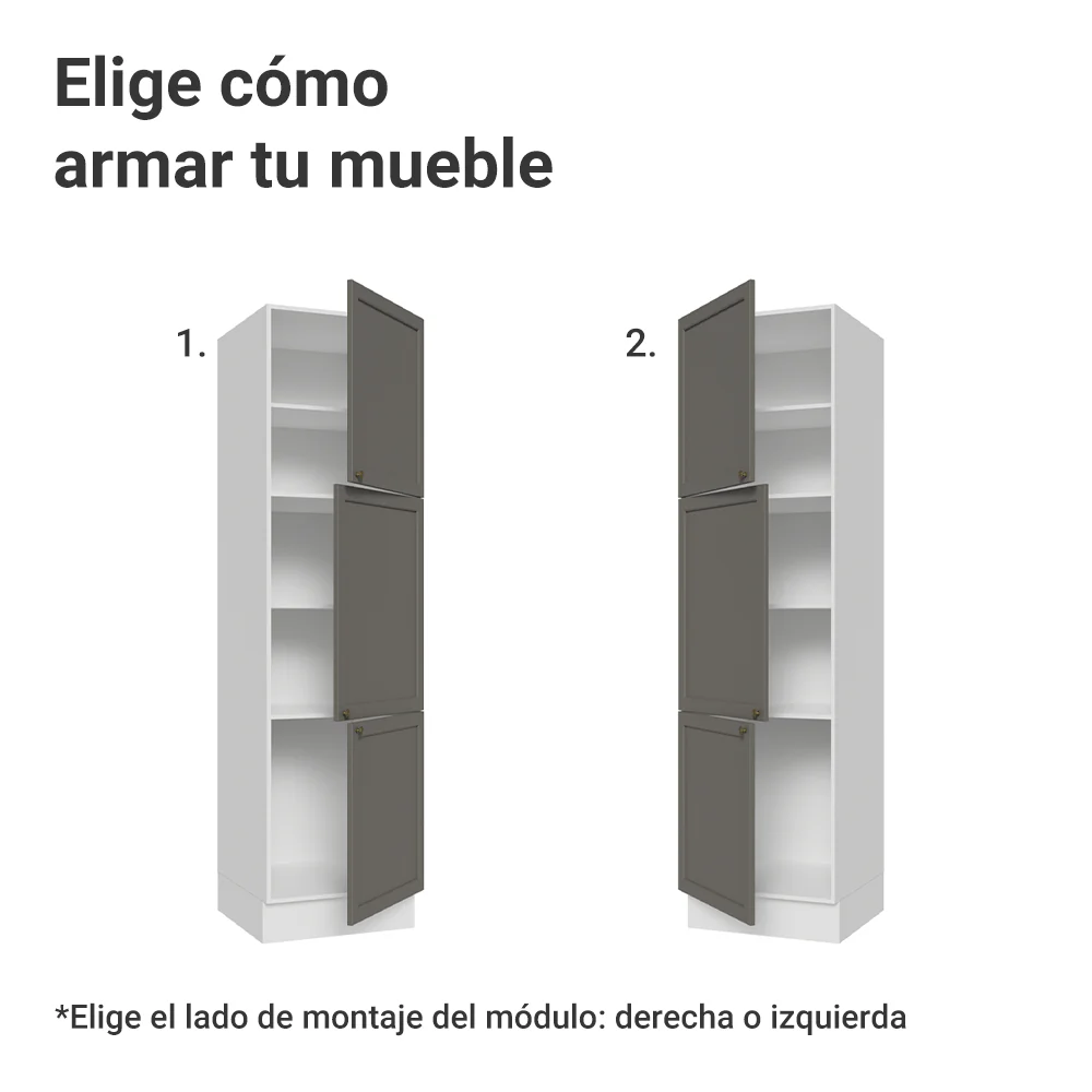 Despensero 60 x 60 cm 3 Puertas Blanco/Gris Vik Madesa - Image 4