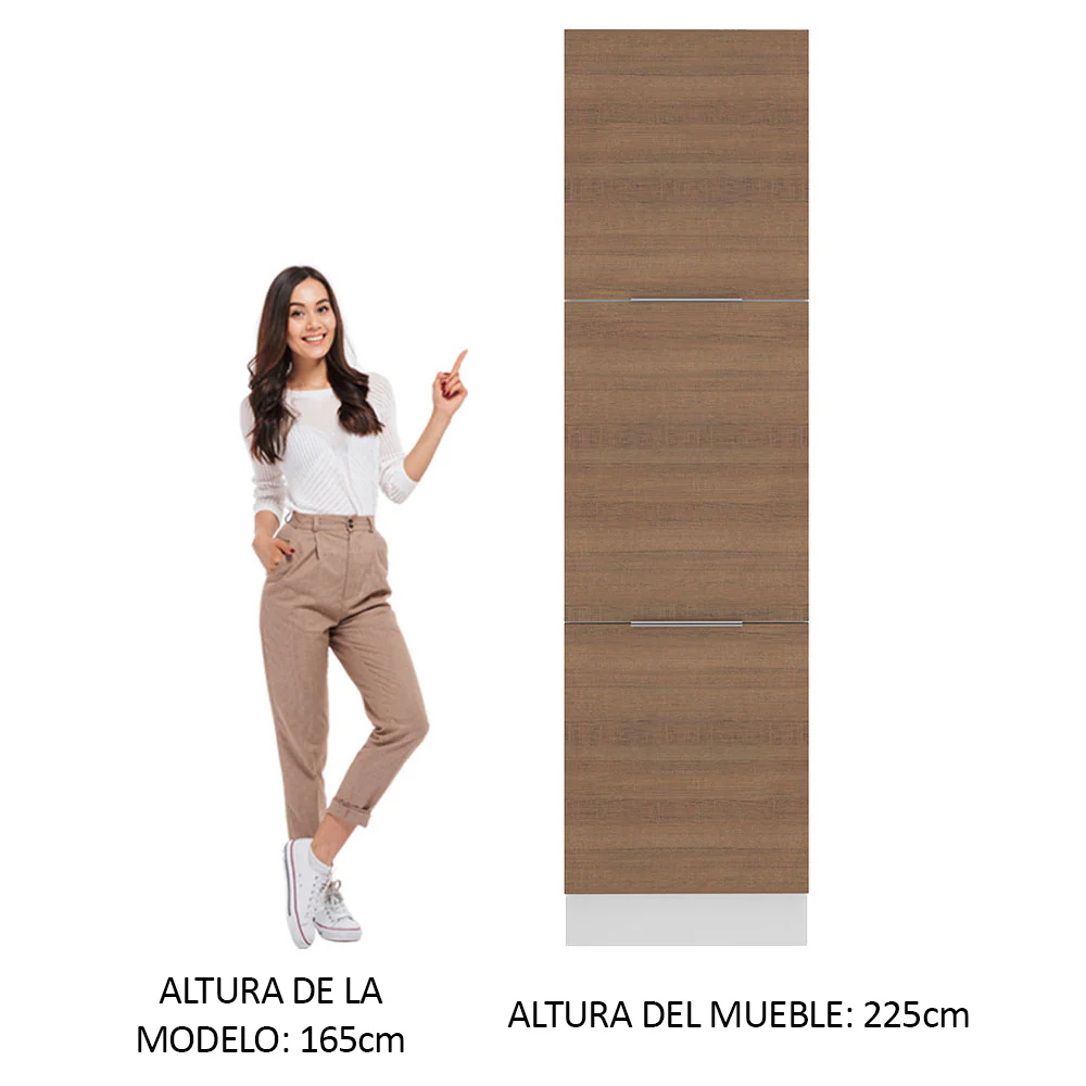 Despensero 60 x 60 cm 3 Puertas Blanco/Marrón Stella Madesa - Image 3